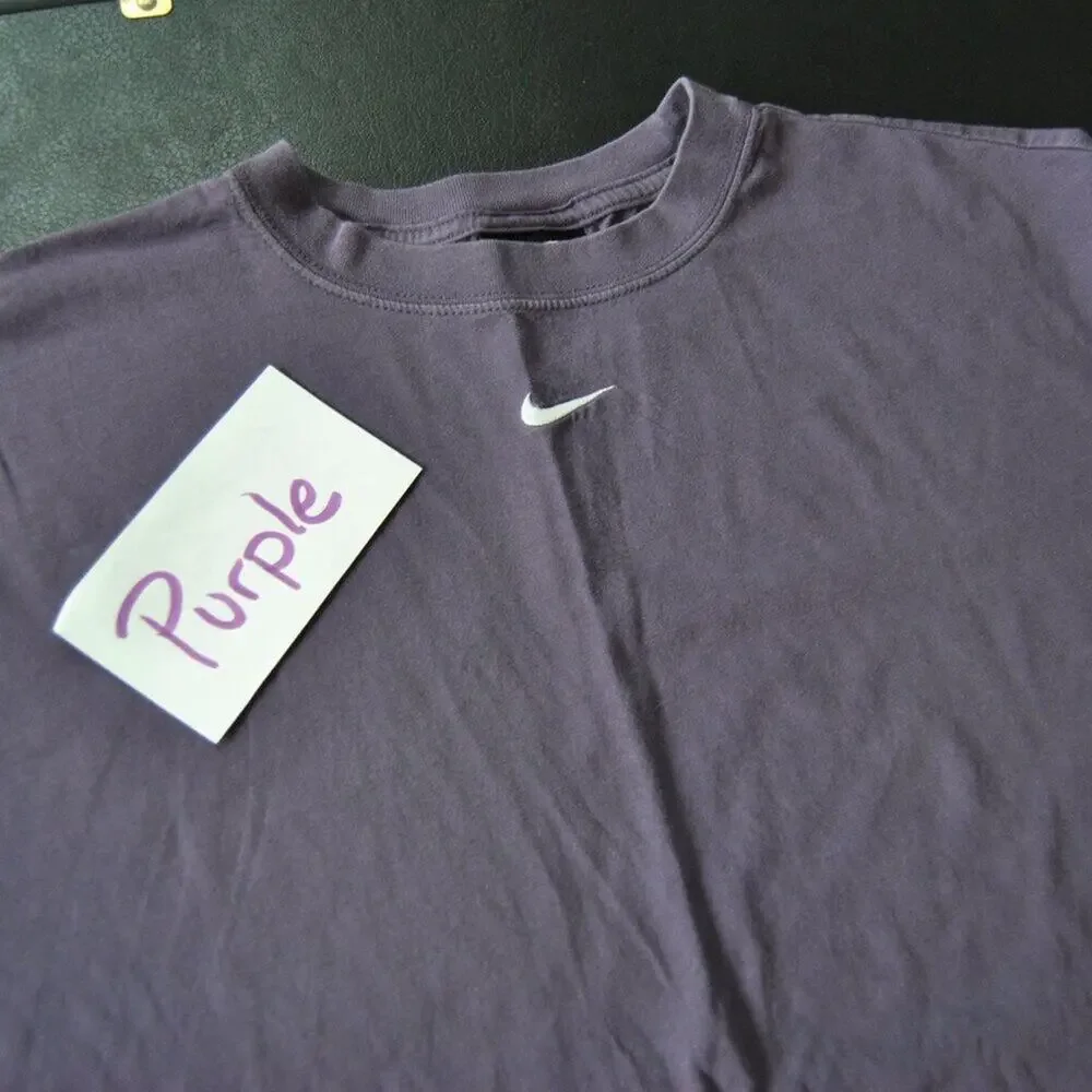 Nike Purple Center Swoosh Logo Short Sleeve Shirt Medium